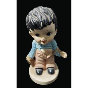 Vintage 1982 Ceramic Figurine Of A Boy SO3 F